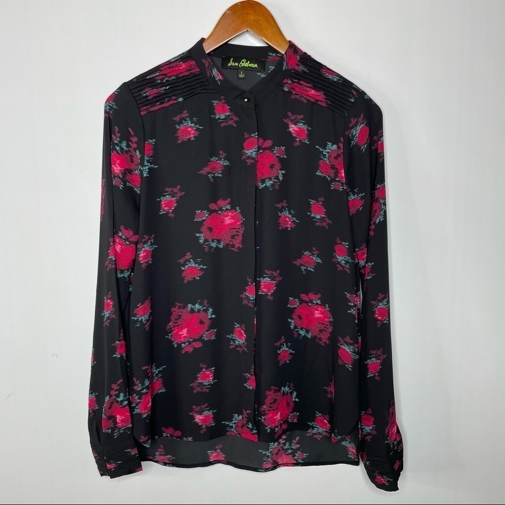Sam Edelman Floral Long Sleeve Blouse Small